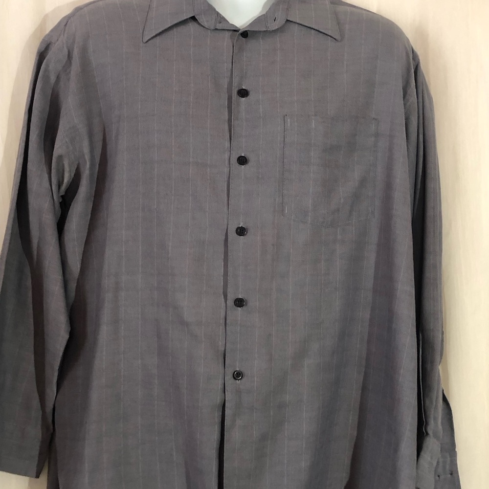 Kenneth Cole Reaction Gray Casual Button Down Shirt